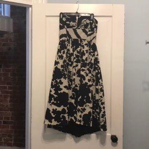 Designer Tibi Strapless Black Gray Cocktail Dress